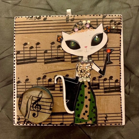 Handmade Decorative Cat Tile